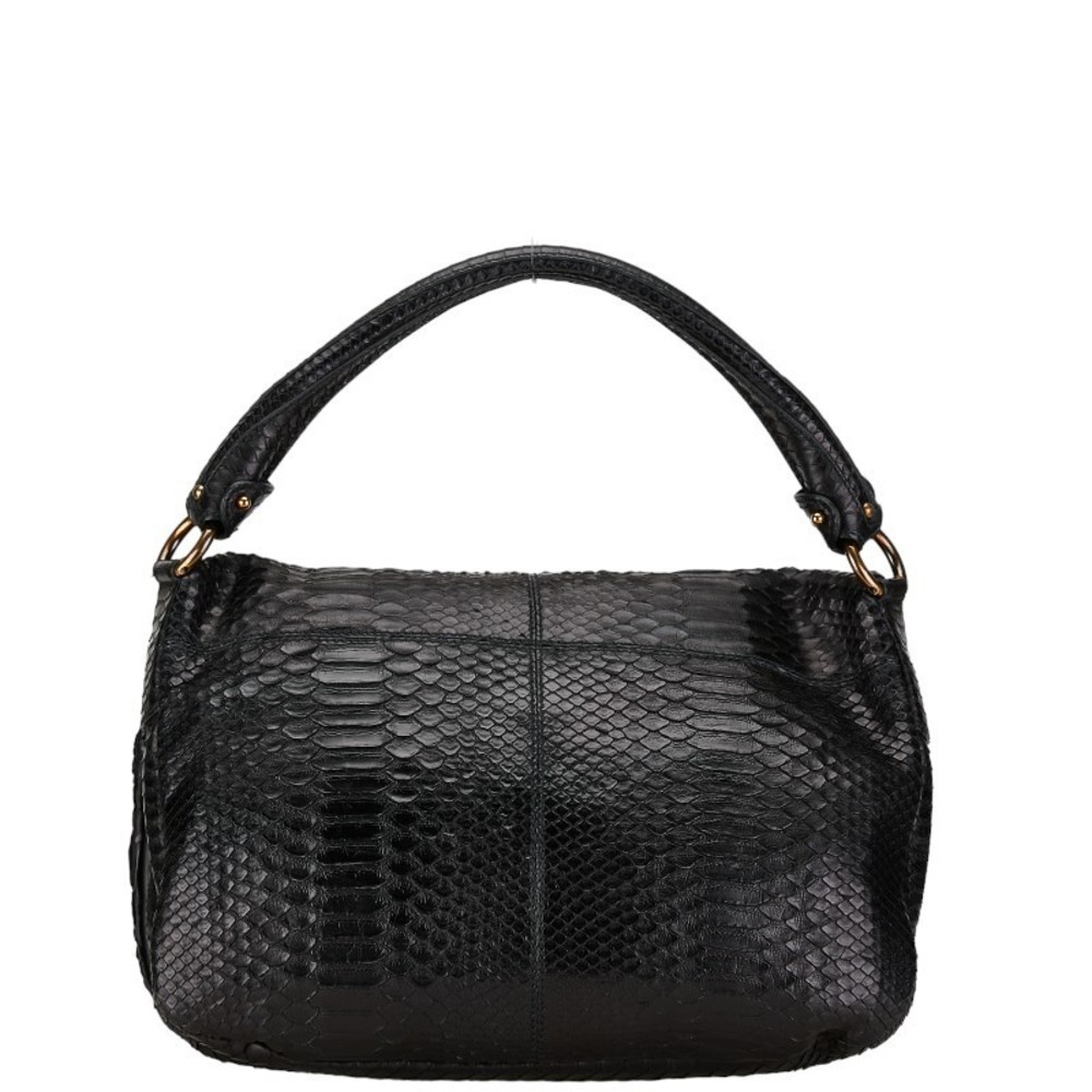Salvatore Ferragamo Python Logo Handbag Leather B… - image 3